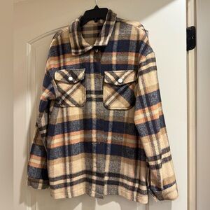 Plaid Button-Up Jacket